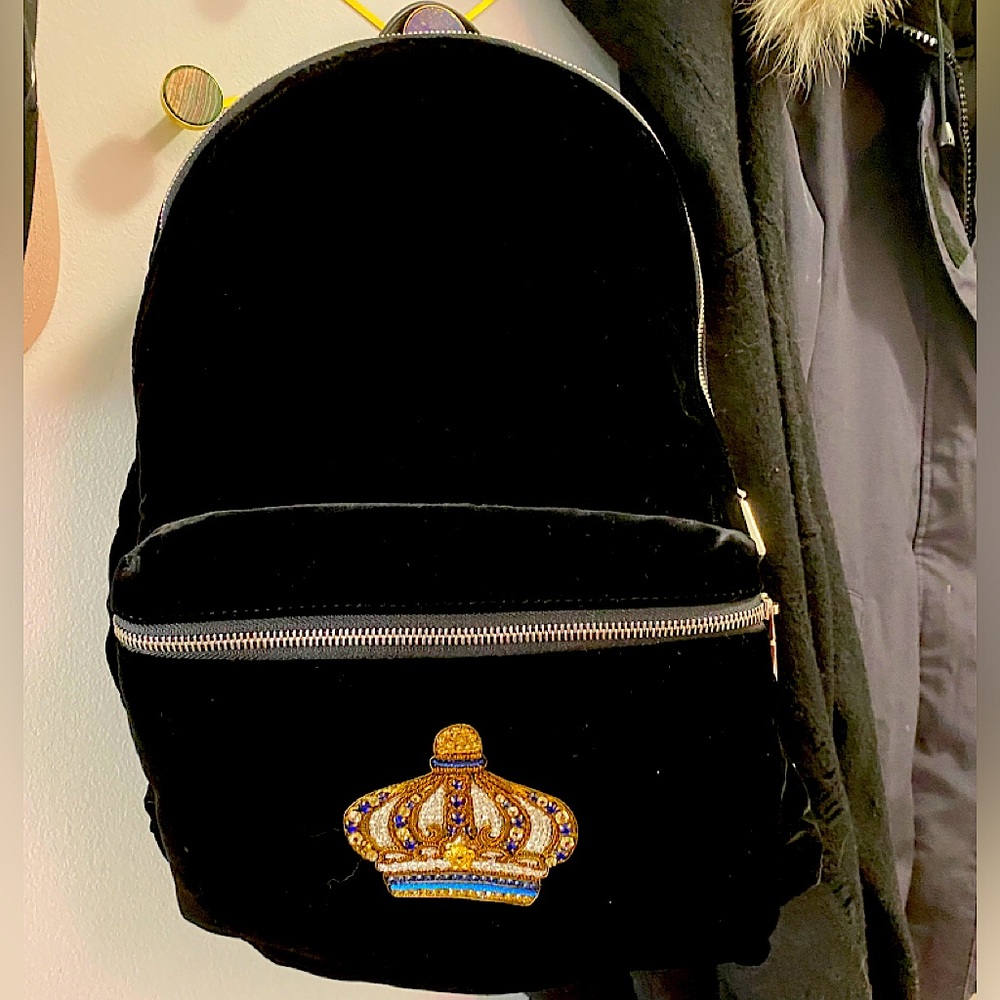 Versace Black Velvet Backpack
